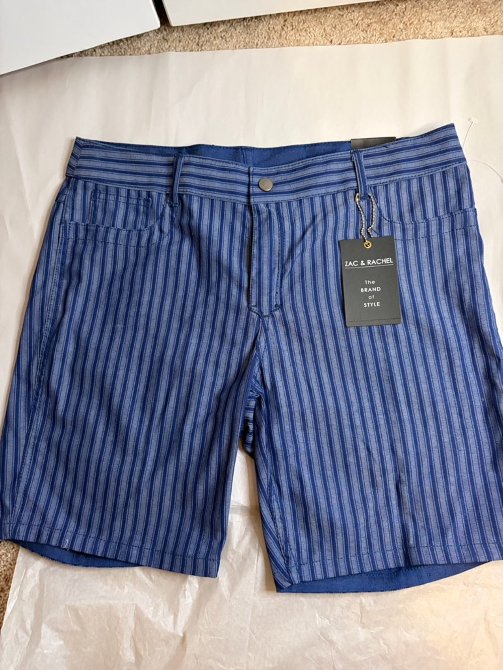 Zac & Rachel Navy and Blue Striped Men’s Shorts